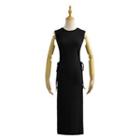 Cutout Drawstring Midi Bodycon Tank Dress