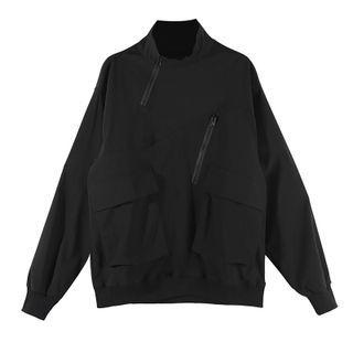 Mock Neck Zip Detail Pullover