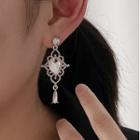 Rhinestone Drop Earring 1 Pair - Earring - Silver - One Size