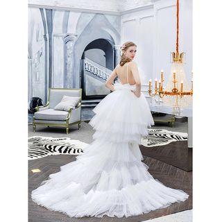 Spaghetti Strap High-low Wedding Dress