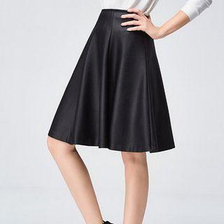 Midi A-line Knit Skirt