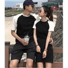 Couple Matching Short-sleeve Raglan T-shirt / T-shirt Dress