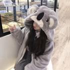 Koala Shape Hooded Jacket Gray - One Size