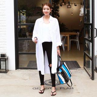 Oversized Long Button-down Shirt