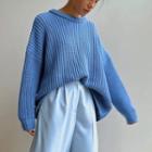 Long Sleeve Round Neck Loose-fit Sweater