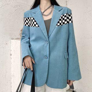 Checkered Panel Blazer