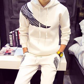 Set : Wing Print Hoodies + Pants