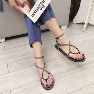 Rhinestone Accent Gladiator Sandals