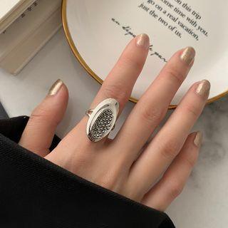 Rhinestone Alloy Ring J2545 - Silver - One Size
