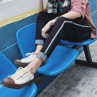 Contrast Trim Slim-fit Jeans