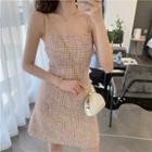 Tweed Spaghetti Strap A-line Dress