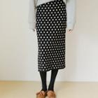 Dotted H-line Long Knit Skirt