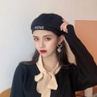 Plain Lettering Beret Hat