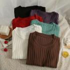 Rib-knit Slim T-shirt In 6 Colors
