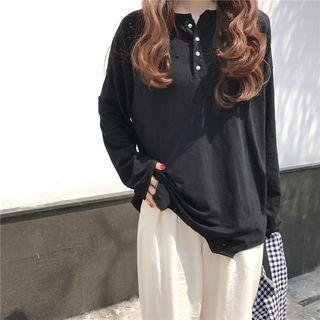 Ripped Long-sleeve Henley