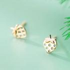 925 Sterling Silver Strawberry Earring 1 Pair - S925 Silver - Gold - One Size