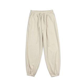 Straight Leg Plain Corduroy Jogger Pants