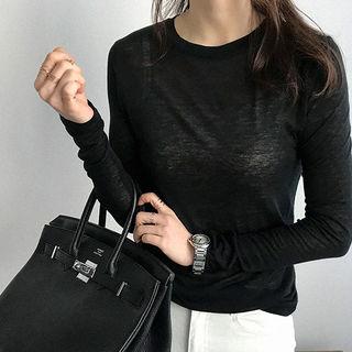 Slim-fit Sheer Wool Blend T-shirt