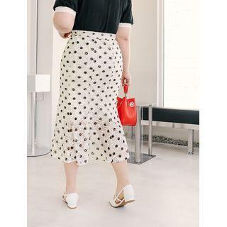 Dotted Lace Midi Mermaid Skirt
