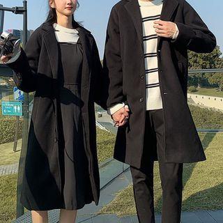 Couple Matching Button-up Long Coat / Overall Dress / Sweater
