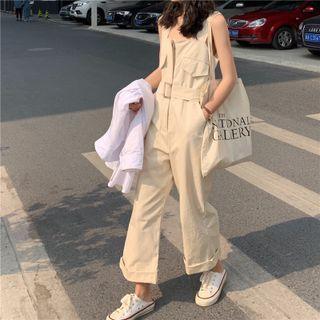 Plain High Waist Wide Leg Jumpsuit