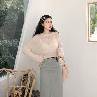 Knit Pullover / Midi Pencil Skirt