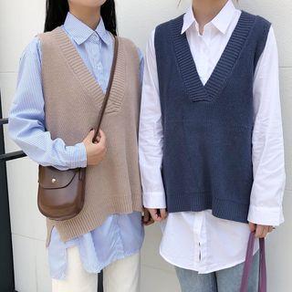 Shirt / Knit Vest / Pleated Skirt / Set