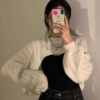 Pointelle Knit Crop Top / Camisole Top