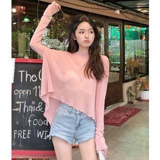 Loose-fit Slited Sheer Light Top