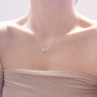 Sterling Silver Bow-accent Pendent Necklace