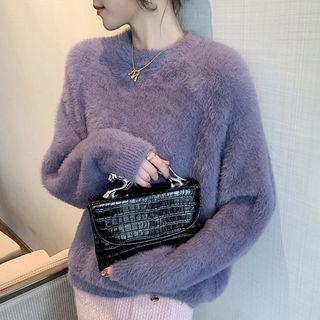 Fluffy Crew-neck Sweater