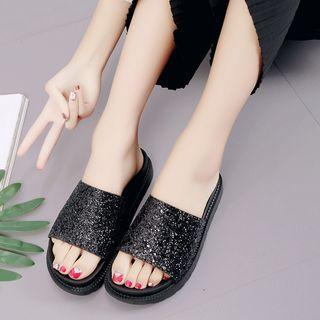 Platform Glitter Sandals