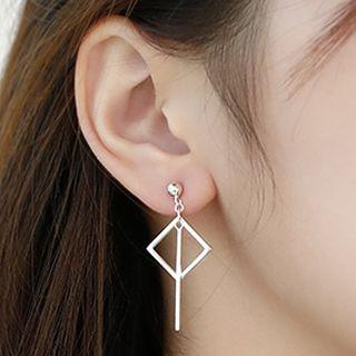 925 Sterling Silver Geometric Asymmetric Drop Earring