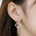 925 Sterling Silver Geometric Asymmetric Drop Earring
