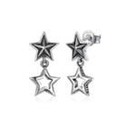 925 Sterling Silver Vintage Fashion Star Stud Earrings Silver - One Size