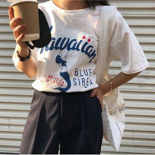 Short-sleeve Mermaid Print T-shirt