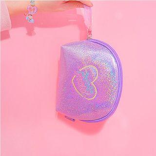 Embroidered Glitter Makeup Pouch