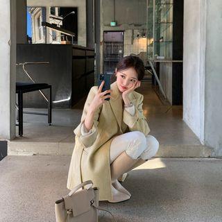 Handmade Peaked-lapel Wrap Coat With Sash