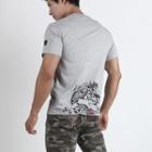 Patch-pocket Print T-shirt