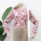 Leopard-print Knit Sweater