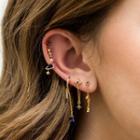 Set Of 4: Rhinestone Drop Earring 73 - Set Of 4 - Gold - One Size