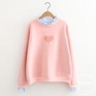 Heart Mock Two-piece Pullover