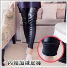 Fleece-lined Faux-leather Leggings