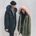 Couple Matching Furry Trim Hooded Parka