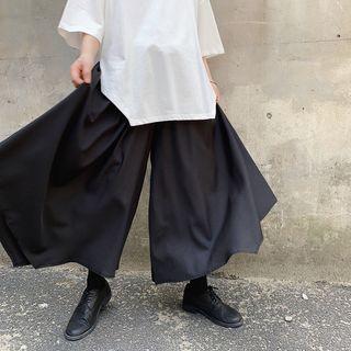 Plain Irregular Wide Leg Pants