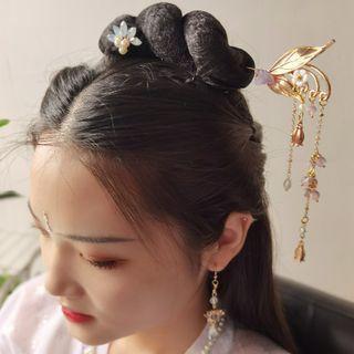 Retro Faux Crystal Leaf Hair Stick