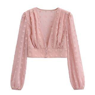 Floral Embroidered Cropped Blouse