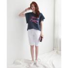 Lace Short-sleeve Lettering T-shirt