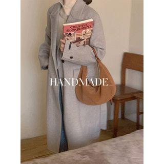 Handmade Peaked-lapel Long Coat