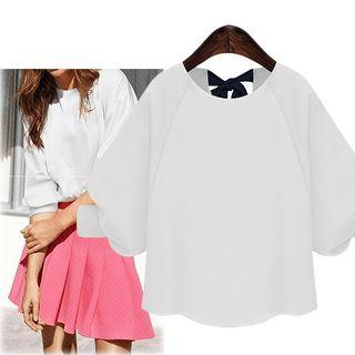 3/4-sleeve Bow T-shirt
